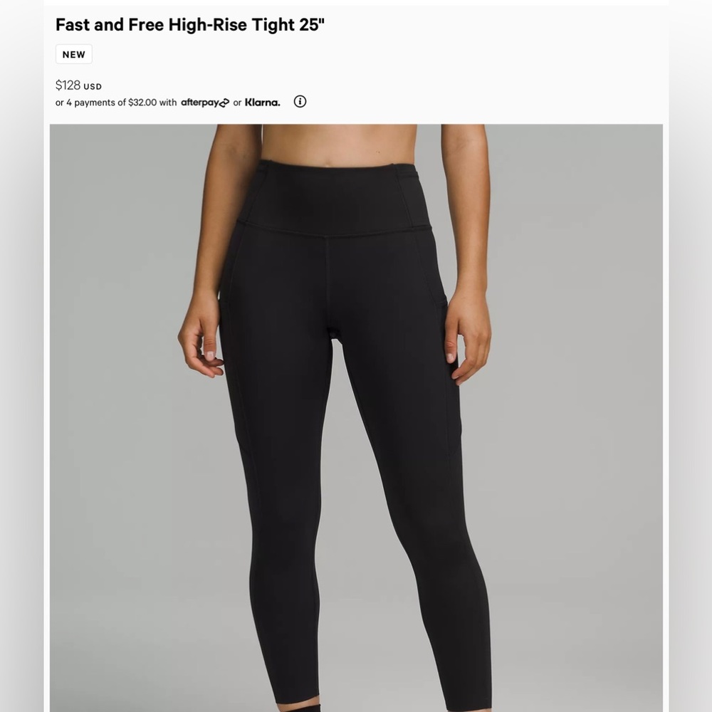LuluLemon Fast and Free 25” Legging